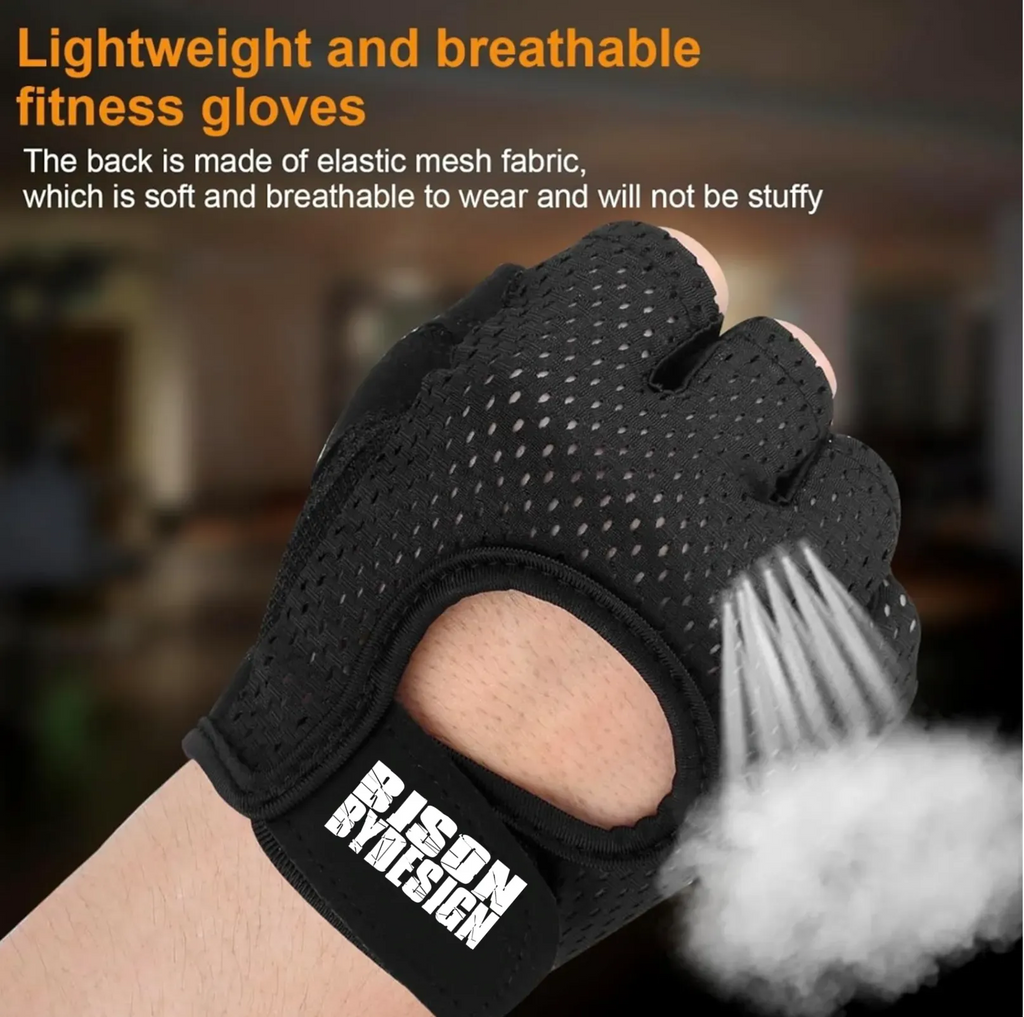 Non-Slip Breathable Gym Gloves: Foam Padded Silicone Grip