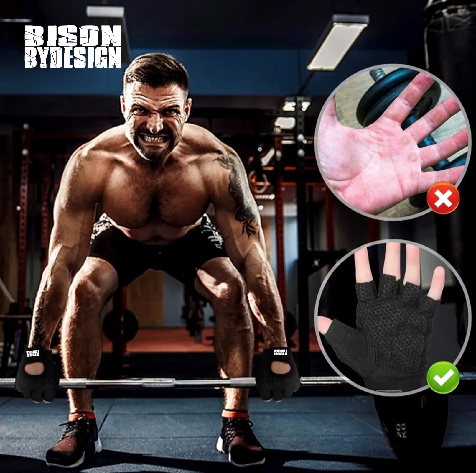 Non-Slip Breathable Gym Gloves: Foam Padded Silicone Grip